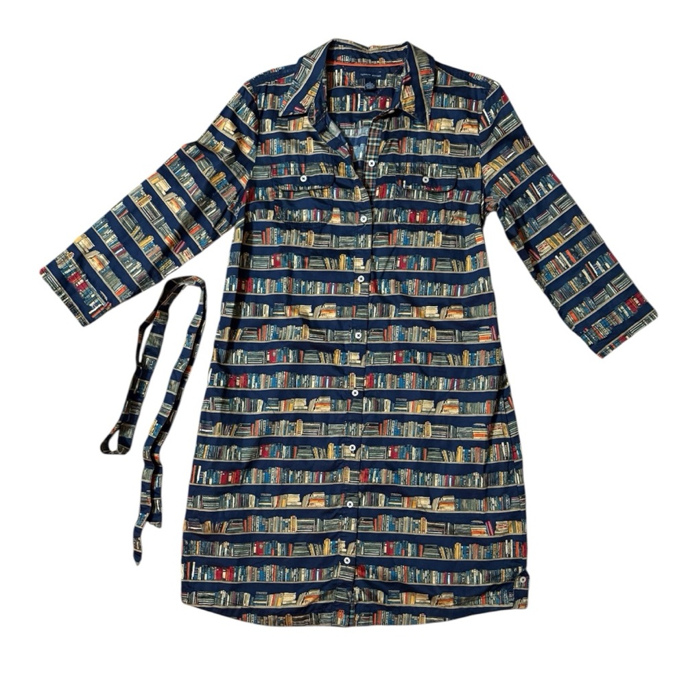 Tommy Hilfiger navy library book shirt dress